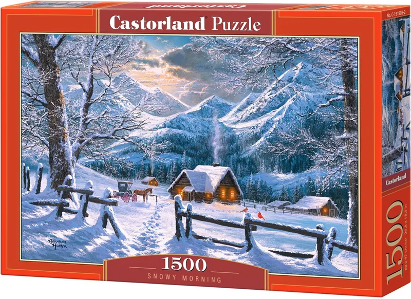 Puzzel – 1.500 stukjes – Satijnen afwerking – Perfecte pasvorm – Europese kwaliteit van Castorland, editie Snowy Morning – doos 1 van 2