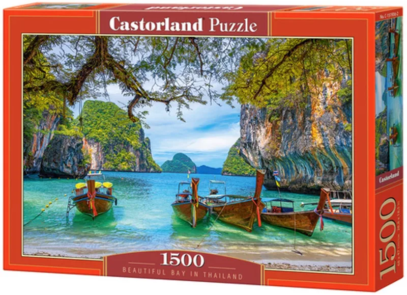 Puzzel – 1.500 stukjes – Satijnen afwerking – Perfecte pasvorm – Europese kwaliteit fra Castorland, Beautiful Bay in Thailand-udgave – æske 1 af 2