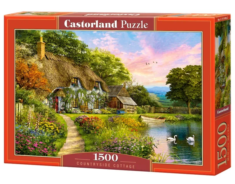 Puzzel – 1.500 stukjes – Satijnen afwerking – Perfecte pasvorm – Europese kwaliteit fra Castorland, Countryside Cottage-udgave – æske 2 af 2