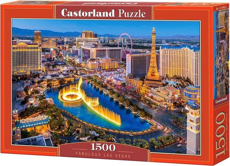 Puzzel – 1.500 stukjes – Satijnen afwerking – Perfecte pasvorm – Europese kwaliteit van Castorland, editie Fabulous Las Vegas – doos