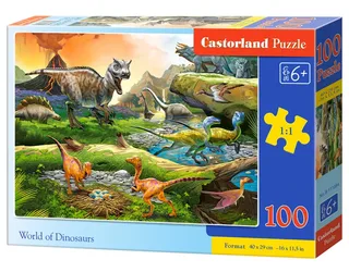 Puzzel – 100 stukjes – Dinosaurussen – Premium kwaliteit van Castorland, editie World of Dinosaurs – doos 2 van 2