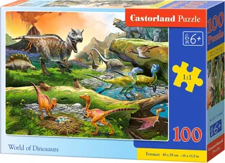 Puzzel – 100 stukjes – Dinosaurussen – Premium kwaliteit van Castorland, editie World of Dinosaurs – doos 1 van 2