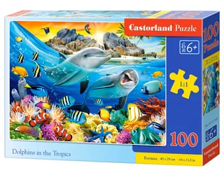 Puzzel – 100 stukjes – Dolfijnen – Premium kwaliteit von Castorland, Ausgabe Dolphins in the Tropics – Schachtel 2 von 2