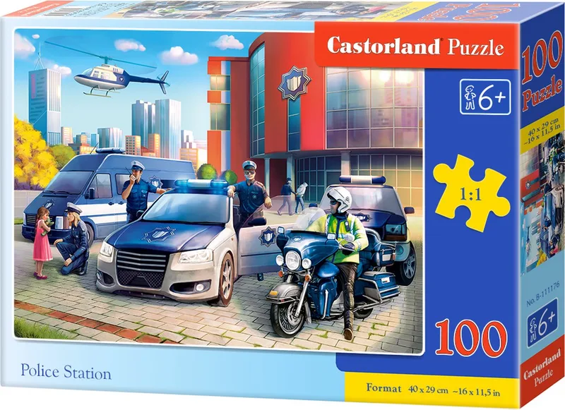 Puzzel – 100 stukjes – Politie – Premium kwaliteit fra Castorland, Police Station-udgave – æske
