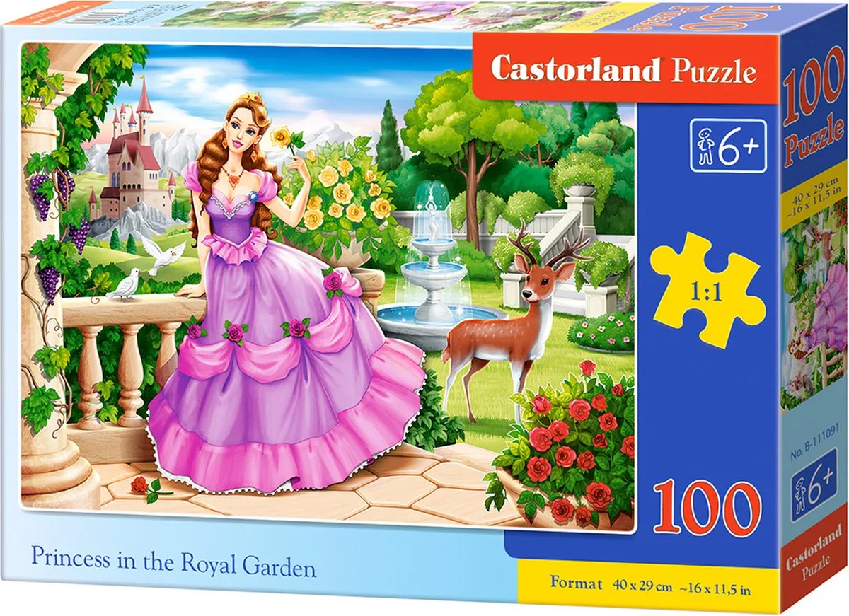 Puzzel – 100 stukjes – Prinses – Premium kwaliteit fra Castorland, Princess in the Royal Garden-udgave – æske