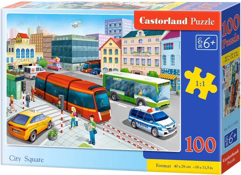 Puzzel – 100 stukjes – Stad – Premium kwaliteit from Castorland, City Square edition – box