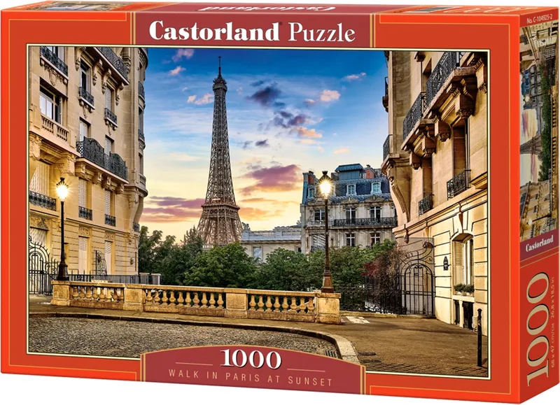Puzzel – 1000 stukjes – Satijnen afwerking – Perfecte pasvorm – Europese kwaliteit van Castorland, editie Walk in Paris at Sunset – doos