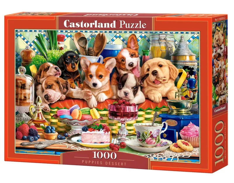 Puzzel – 1000 stukjes – Satijnen afwerking – Perfecte pasvorm – Europese kwaliteit from Castorland, Puppies Dessert edition – box 2 of 2