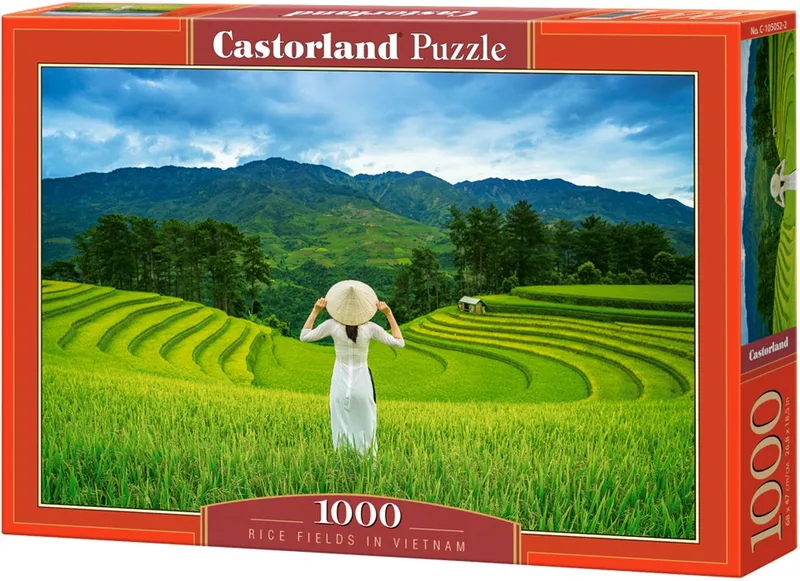 Puzzel – 1000 stukjes – Satijnen afwerking – Perfecte pasvorm – Europese kwaliteit de Castorland, édition Rice Fields in Vietnam – boîte