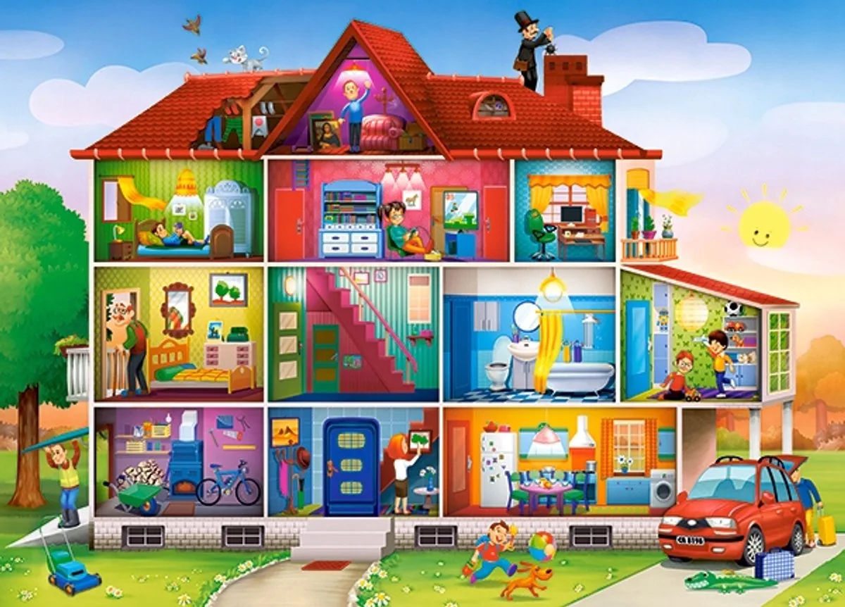 Puzzel 120 Stukjes - Leven in Huis, 6+ Jaar från Castorland, utgåva Multi-coloured – kartong