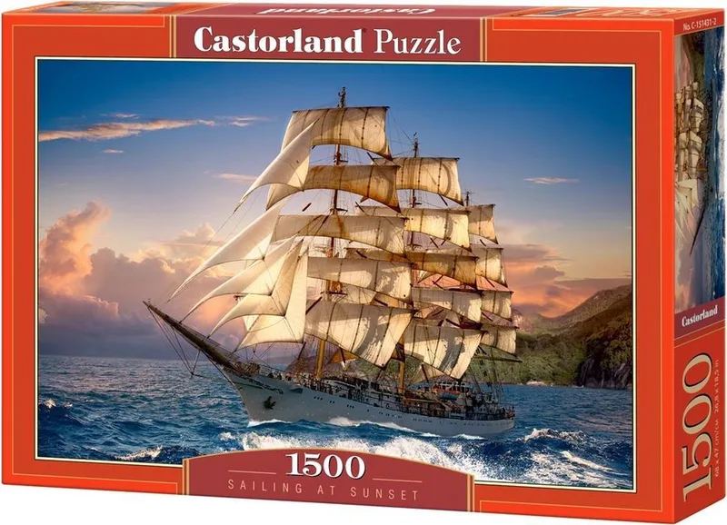 Puzzel – 1500 stukjes – Satijnen afwerking – Perfecte pasvorm – Europese kwaliteit von Castorland, Ausgabe Sailing at Sunset – Schachtel 1 von 2