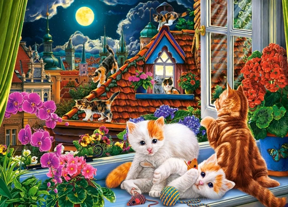puzzel 180 stukjes - Katten op het dak, 7+ jaar från Castorland – kartong