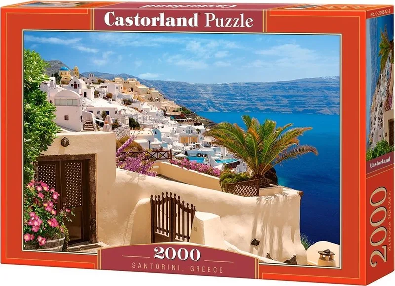 Puzzel – 2.000 stukjes – Satijnen afwerking – Perfecte pasvorm – Europese kwaliteit fra Castorland, Santorini Greece-udgave – æske