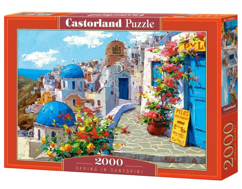 Puzzel – 2.000 stukjes – Satijnen afwerking – Perfecte pasvorm – Europese kwaliteit fra Castorland, Spring in Santorini-udgave – æske 2 af 2