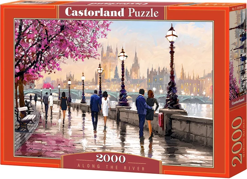 Puzzel – 2.000 stukjes – Satijnen afwerking – Perfecte pasvorm – Europese kwaliteit fra Castorland, Along the River-udgave – æske 1 af 2