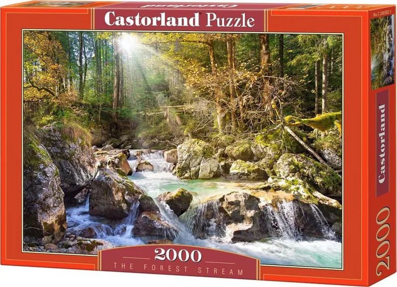 Puzzel – 2.000 stukjes – Satijnen afwerking – Perfecte pasvorm – Europese kwaliteit fra Castorland, The Forest Stream-udgave – æske