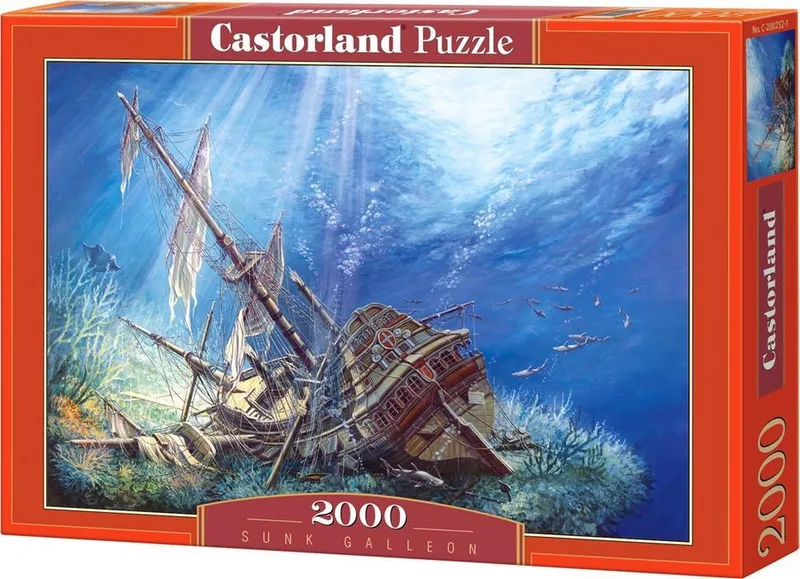 Puzzel – 2.000 stukjes – Satijnen afwerking – Perfecte pasvorm – Europese kwaliteit von Castorland, Ausgabe Sunk Galleon – Schachtel 1 von 2