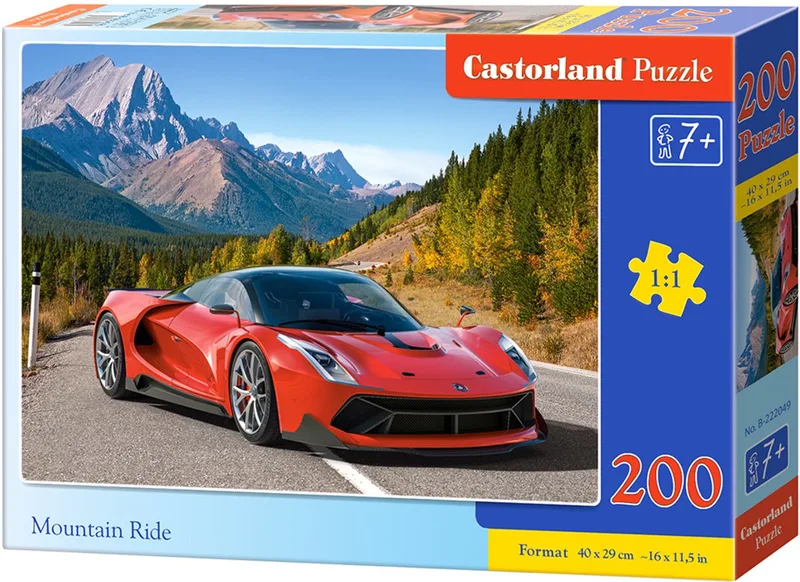 Puzzel – 200 stukjes – Bergen – Supercar - Premium kwaliteit de Castorland, édition Mountain Ride – boîte