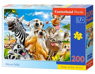 Puzzel – 200 stukjes – Dieren – Premium kwaliteit fra Castorland, African Selfie-udgave – æske 2 af 2