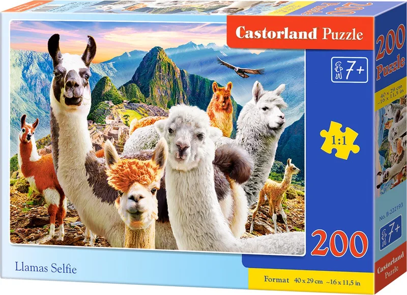Puzzel – 200 stukjes – Lama’s – Premium kwaliteit de Castorland, édition Llamas Selfie – boîte