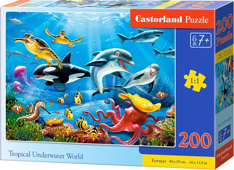 Puzzel – 200 stukjes – Zeeleven – Premium kwaliteit from Castorland, Tropical Underwater World edition – box