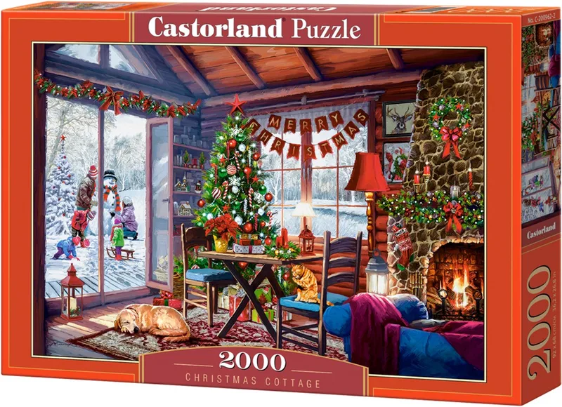 Puzzel – 2000 stukjes – Satijnen afwerking – Perfecte pasvorm – Europese kwaliteit from Castorland, Christmas Cottage edition – box 1 of 2
