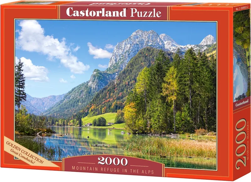 Puzzel – 2000 stukjes – Satijnen afwerking – Perfecte pasvorm – Europese kwaliteit fra Castorland, Mountain Refuge in the Alps-udgave – æske