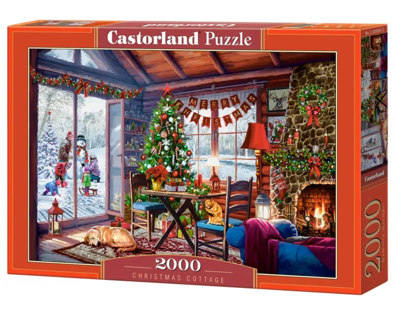 Puzzel – 2000 stukjes – Satijnen afwerking – Perfecte pasvorm – Europese kwaliteit from Castorland, Christmas Cottage edition – box 2 of 2