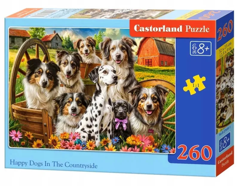 Puzzel 260 Stukjes: Vrolijke Honden op het Platteland from Castorland, Multicolour edition – box