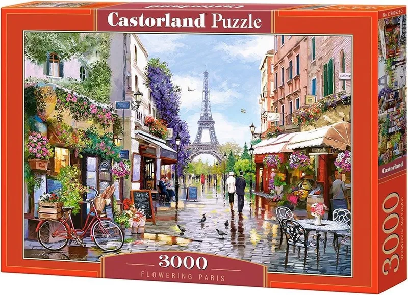 Puzzel – 3.000 stukjes – Satijnen afwerking – Perfecte pasvorm – Europese kwaliteit från Castorland, utgåva Flowering Paris – kartong 1 av 2
