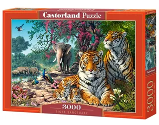 Puzzel – 3.000 stukjes – Satijnen afwerking – Perfecte pasvorm – Europese kwaliteit fra Castorland, Tiger Sanctuary-udgave – æske 2 af 2