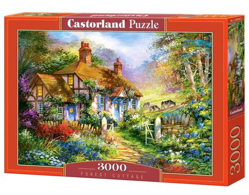 Puzzel – 3.000 stukjes – Satijnen afwerking – Perfecte pasvorm – Europese kwaliteit från Castorland, utgåva Forrest Cottage – kartong 2 av 2