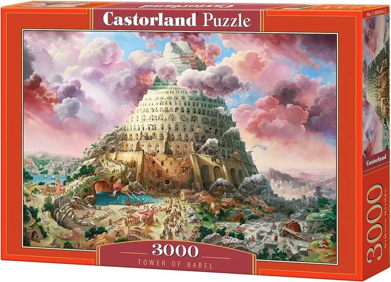 Puzzel – 3.000 stukjes – Satijnen afwerking – Perfecte pasvorm – Europese kwaliteit fra Castorland, Tower of Babel-udgave – æske 1 af 2