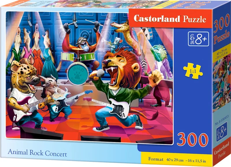 Puzzel – 300 stukjes – Dieren – Premium kwaliteit fra Castorland, Animal Rock Concert-udgave – æske