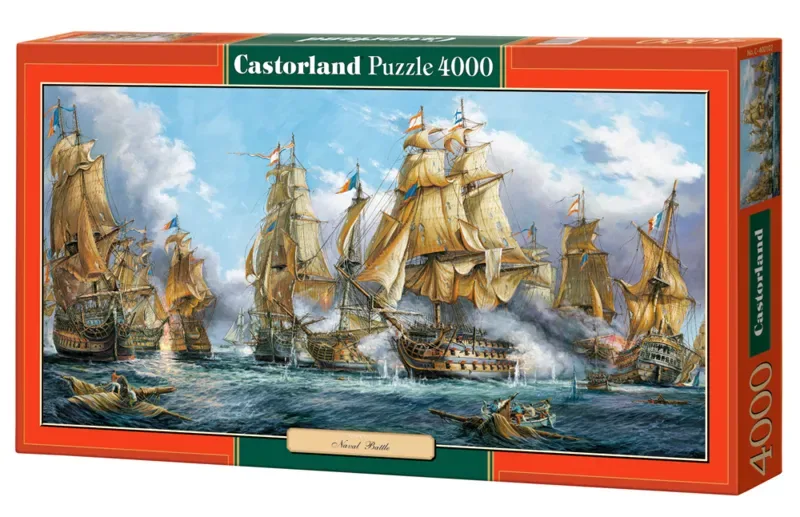 Puzzel – 4.000 stukjes – Satijnen afwerking – Perfecte pasvorm – Europese kwaliteit fra Castorland, Naval Battle-udgave – æske 2 af 2