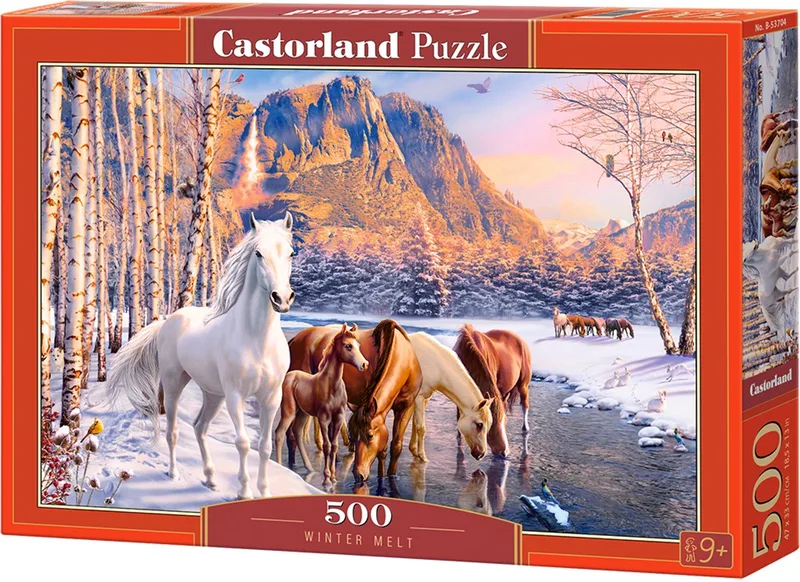 Puzzel – 500 stukjes – Satijnen afwerking – Perfecte pasvorm – Europese kwaliteit från Castorland, utgåva Winter Melt – kartong 1 av 2
