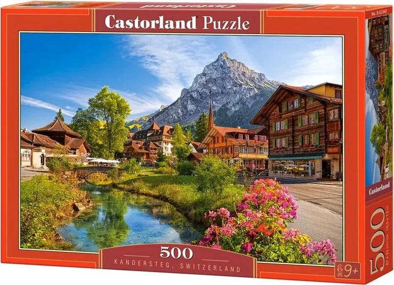 Puzzel – 500 stukjes – Satijnen afwerking – Perfecte pasvorm – Europese kwaliteit från Castorland, utgåva Kandersteg Switzerland – kartong 1 av 2