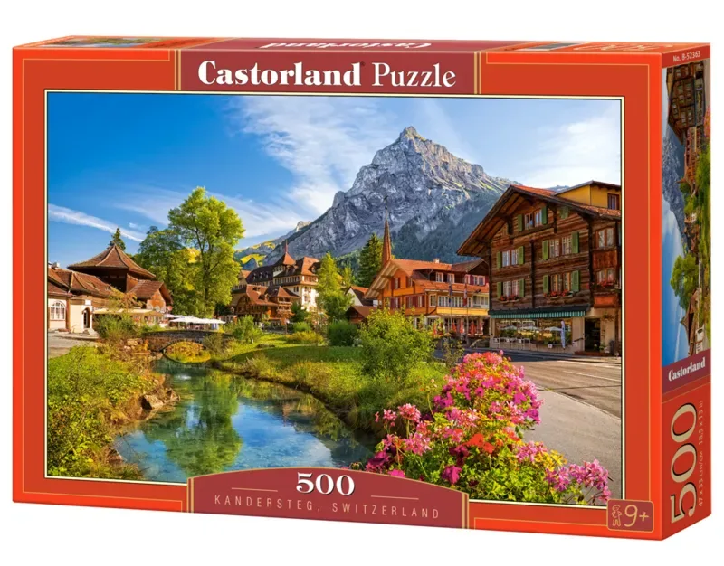 Puzzel – 500 stukjes – Satijnen afwerking – Perfecte pasvorm – Europese kwaliteit från Castorland, utgåva Kandersteg Switzerland – kartong 2 av 2