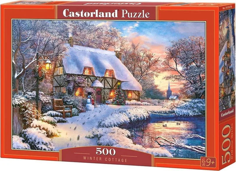 Puzzel – 500 stukjes – Satijnen afwerking – Perfecte pasvorm – Europese kwaliteit van Castorland, editie Winter Cottage – doos 1 van 2