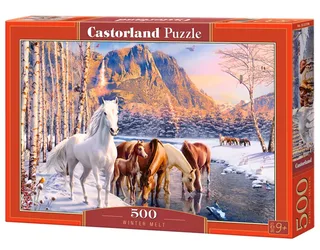 Puzzel – 500 stukjes – Satijnen afwerking – Perfecte pasvorm – Europese kwaliteit från Castorland, utgåva Winter Melt – kartong 2 av 2