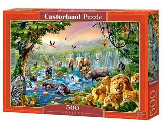Puzzel – 500 stukjes – Satijnen afwerking – Perfecte pasvorm – Europese kwaliteit from Castorland, Jungle River edition – box 2 of 2