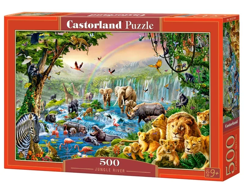 Puzzel – 500 stukjes – Satijnen afwerking – Perfecte pasvorm – Europese kwaliteit from Castorland, Jungle River edition – box 2 of 2