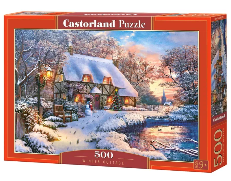 Puzzel – 500 stukjes – Satijnen afwerking – Perfecte pasvorm – Europese kwaliteit van Castorland, editie Winter Cottage – doos 2 van 2