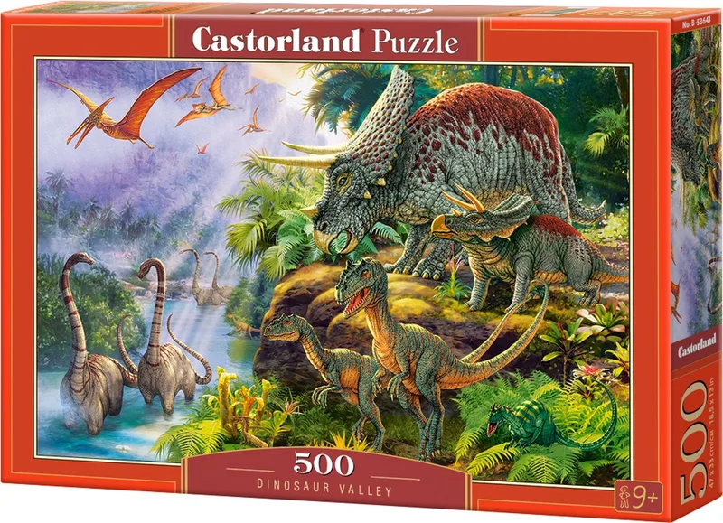 Puzzel – 500 stukjes – Satijnen afwerking – Perfecte pasvorm – Europese kwaliteit fra Castorland, Dinosaur Valley-udgave – æske