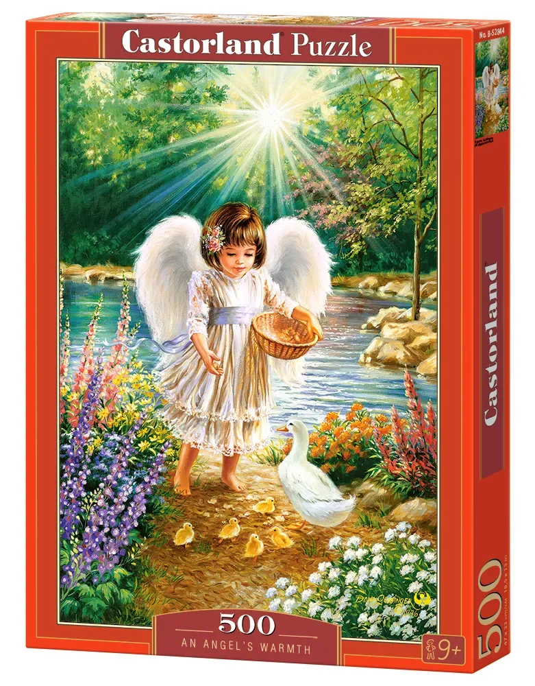Puzzel – 500 stukjes – Satijnen afwerking – Perfecte pasvorm – Europese kwaliteit fra Castorland, An Angel’s Warmth-udgave – æske 2 af 2
