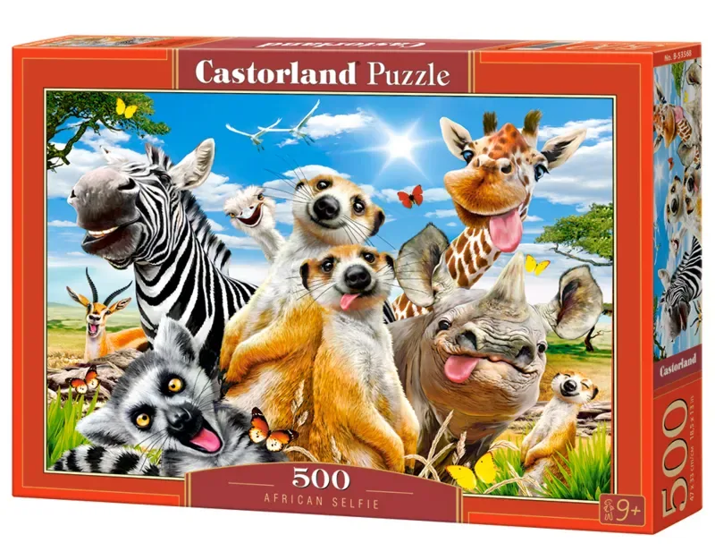 Puzzel – 500 stukjes – Satijnen afwerking – Perfecte pasvorm – Europese kwaliteit från Castorland, utgåva African Selfie – kartong 2 av 2