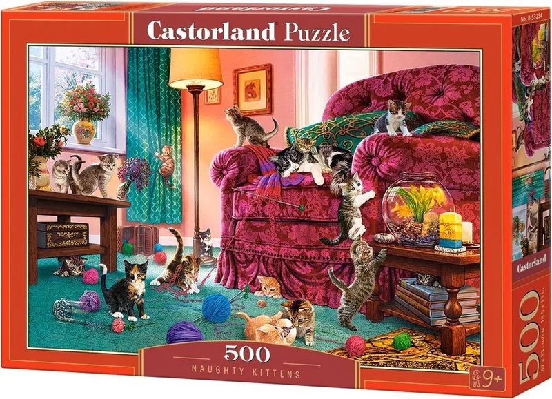 Puzzel – 500 stukjes – Satijnen afwerking – Perfecte pasvorm – Europese kwaliteit von Castorland, Ausgabe Naughty Kittens – Schachtel