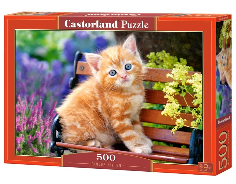 Puzzel – 500 stukjes – Satijnen afwerking – Perfecte pasvorm – Europese kwaliteit fra Castorland, Ginger Kitten-udgave – æske 2 af 2