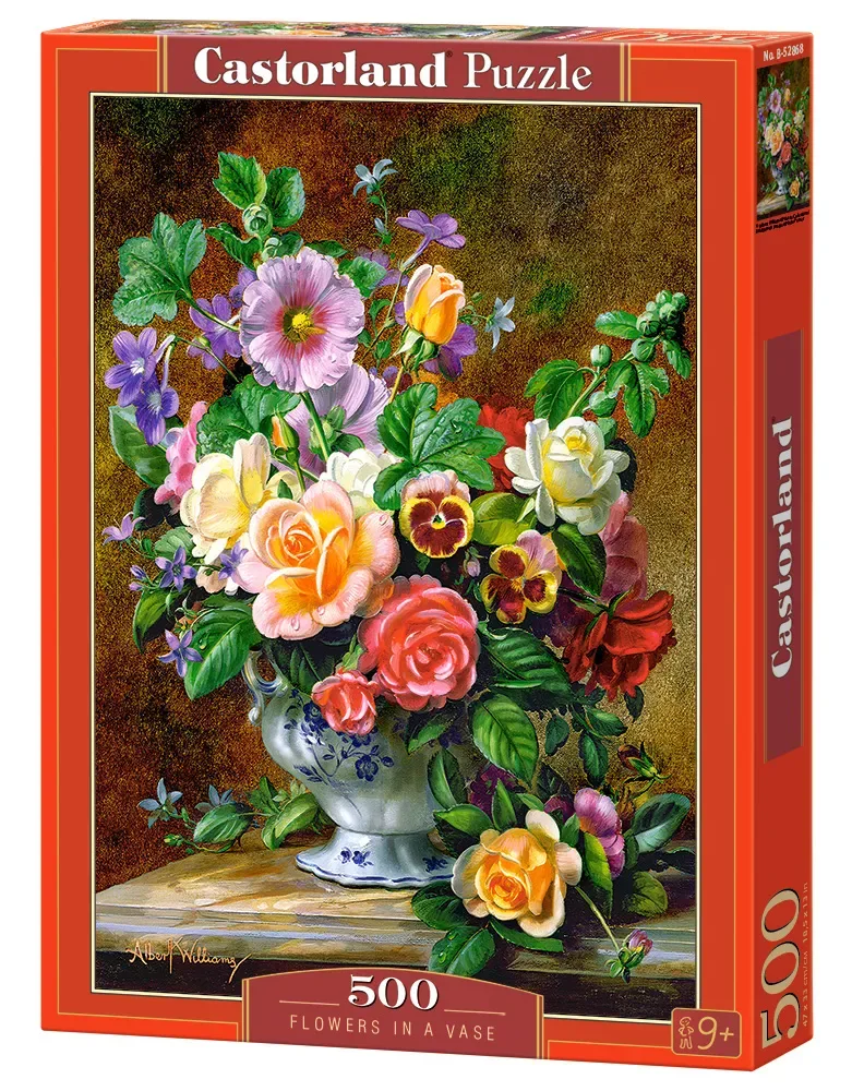 Puzzel – 500 stukjes – Satijnen afwerking – Perfecte pasvorm – Europese kwaliteit fra Castorland, Flowers in a Vase-udgave – æske 2 af 2
