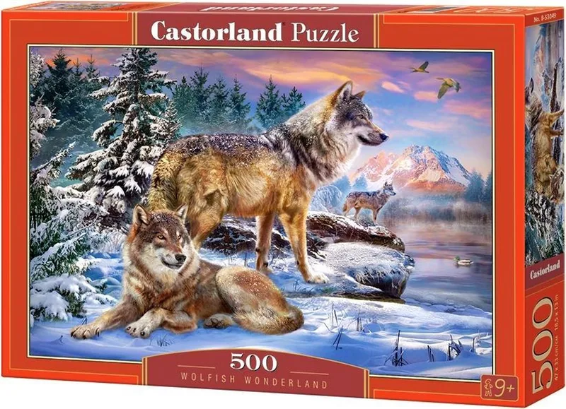 Puzzel – 500 stukjes – Satijnen afwerking – Perfecte pasvorm – Europese kwaliteit fra Castorland, Wolfish Wonderland-udgave – æske